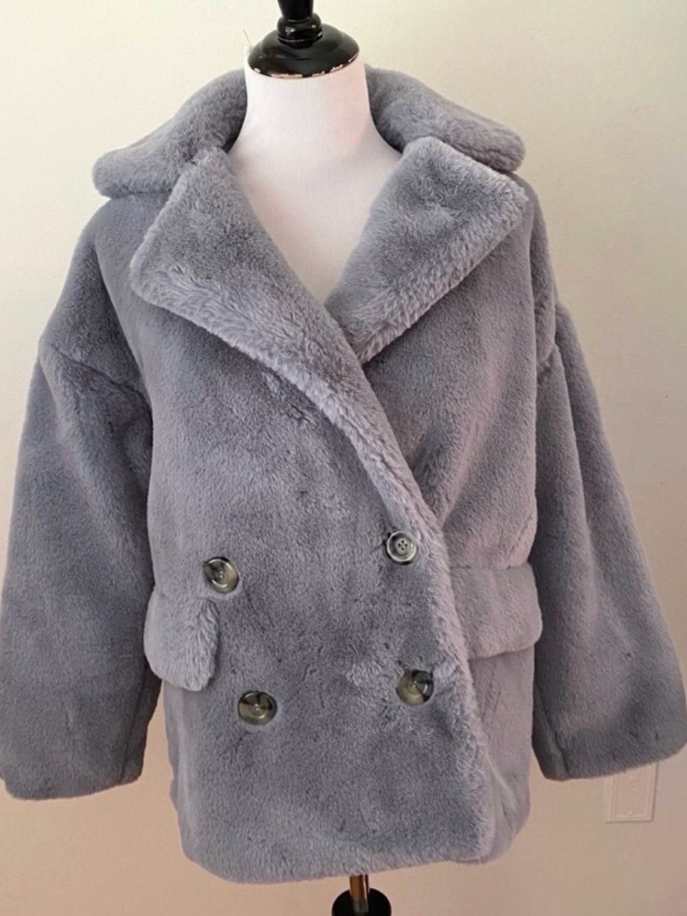 Free People Women's Kate Faux Fur Coat - LARGE